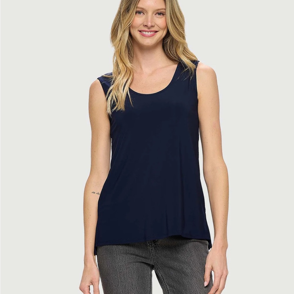 Banana Republic Factory Shirt - navy blue round neck relaxed fit tank